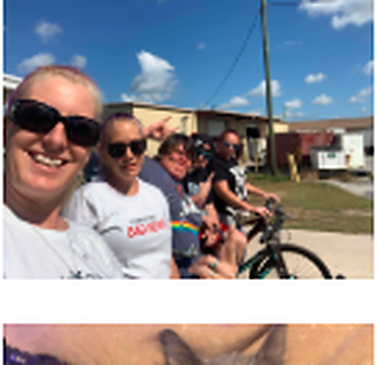 Small community group gathered with bicycles outside in Florida as part of supportive sober living community